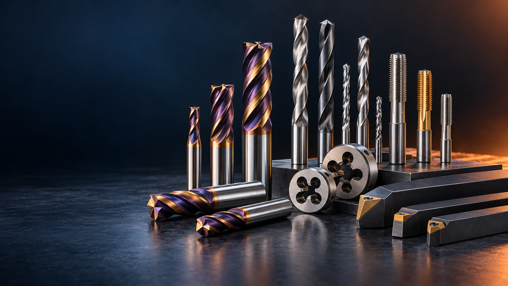 End mills, brocas, machuelos, tarrajas y buriles industriales